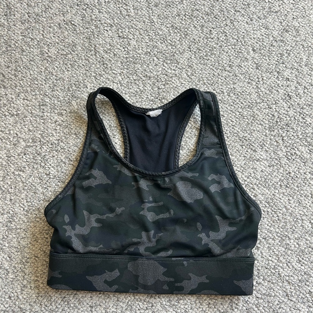 Fabletics Black Camouflage Sports Bra